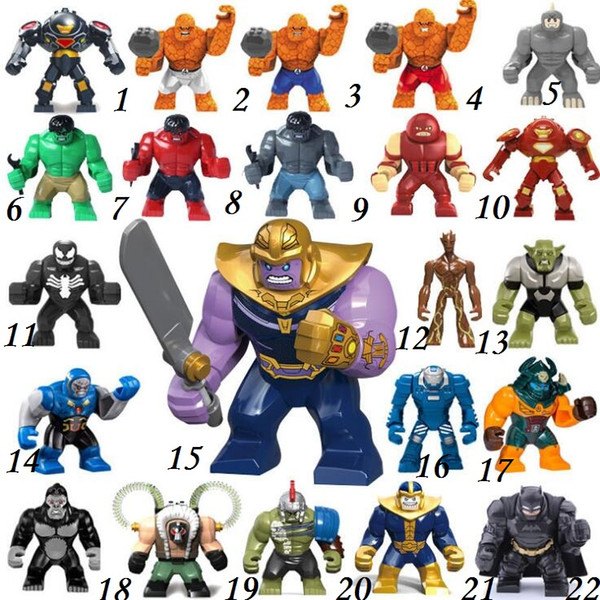 Big Decool Thanos Large Anti Venom Riot Carnage Green Lantern Hulk Buster Goblin Thing Building Block Figures Toy For Children