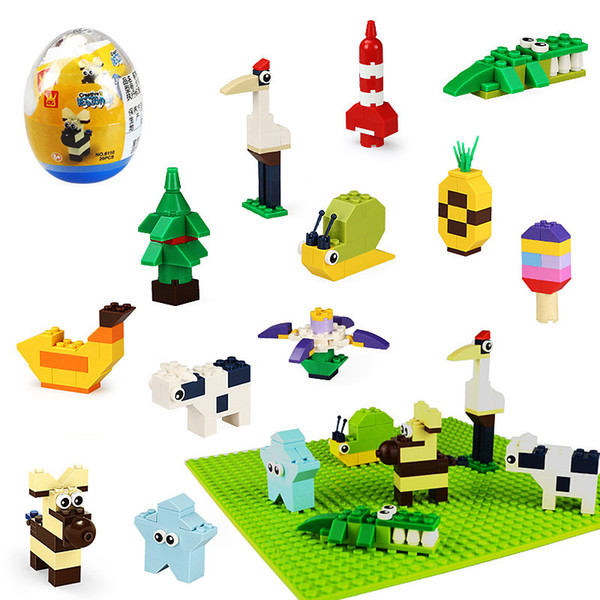 Mini Animals Building blocks Series Twist Eggs Toys Ice Cream Star Flowers Cow Bricks Toys 12 Styles Gifts