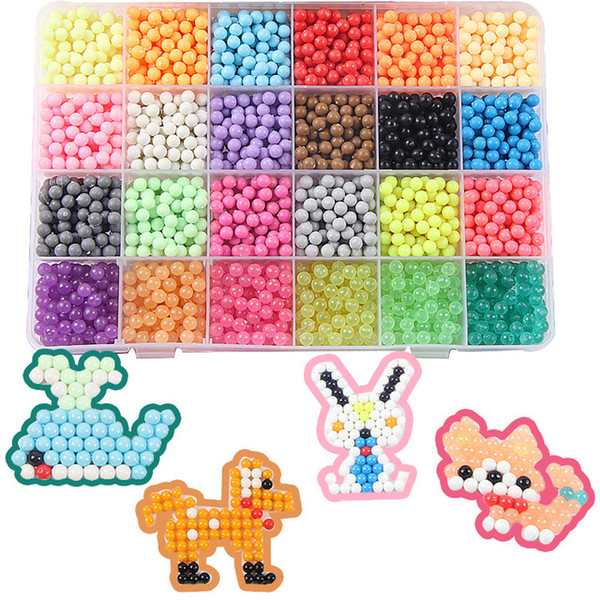 NEW 24 Colors DIY Water Spray Magic Aqua Beads Hand Making 3D Aquabeads Puzzle Educational Toys for Children Kit Ball Game MF001