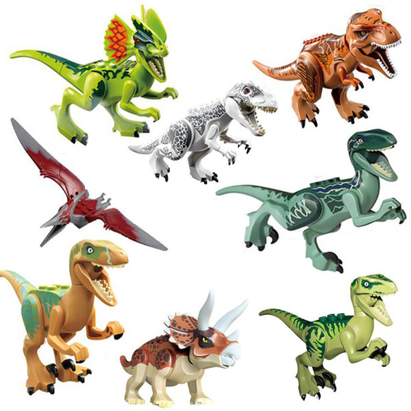 Jurassic Park Dinosaur figures blocks Velociraptor Tyrannosaurus Rex Building Blocks toy Bricks kids collection gift party favor FFA2077