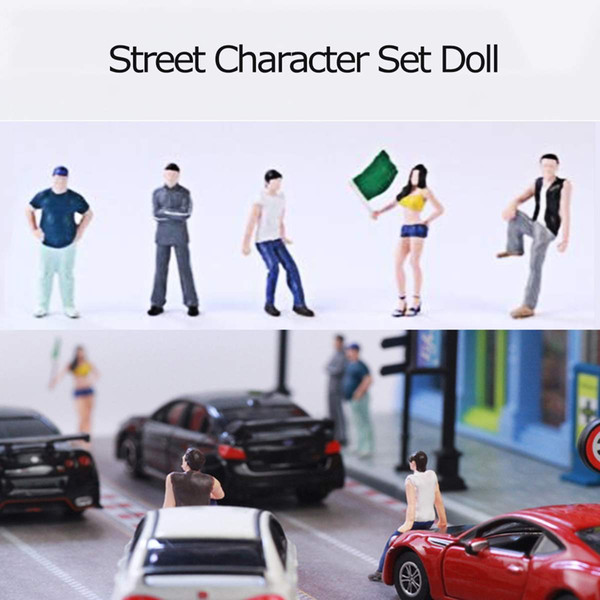 1:64 5Pcs/set Auto Race Medal Street People People Men Scenario Model Matchbox For Race Medal Set People Toy Y190530