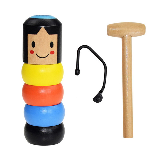 New Immovable Tumbler Magic funny toy Wood Man Toy Funny Unbreakable Toy Magic Tricks Close-up Stage Magic Toys