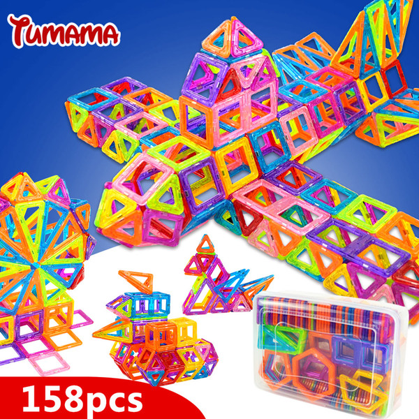 TUMAMA Mini 158pcs Magnetic Blocks Toys Construction Model Magnetic Building Blocks Designer Kids Educational Toys For Children