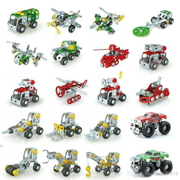 Military fire fighting engineering vehicle DIY screws metal assembly educational toys educational science and technology P193