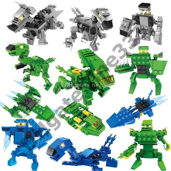 Blocks Dinosaur building block toys Surprise Twist Eggs 3 in 1 fighters building block Sets Kids toy Bricks