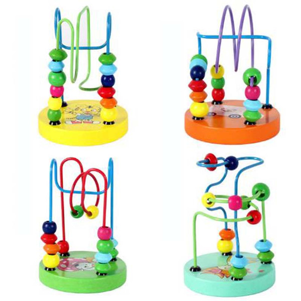 Small wooden bead beads around bead building blocks toys early childhood educational Color shape exercise finger flexibility toys