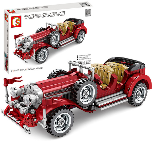 Mechanical retro classic car technology series racing model DIY children's puzzle collage toy 701650