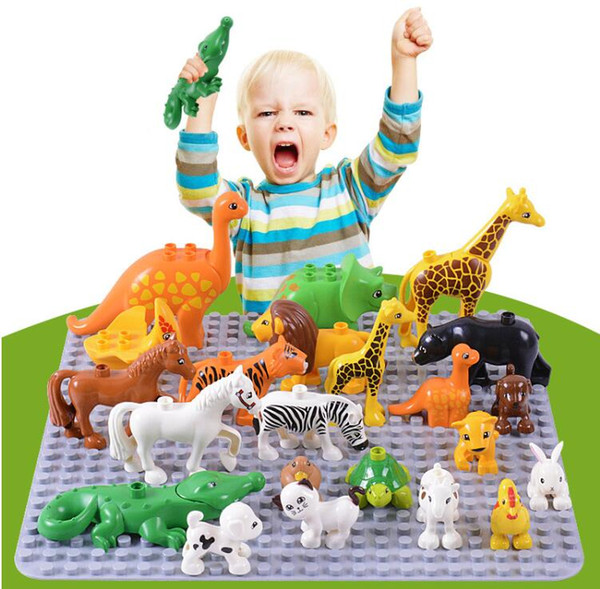 Classic Toy Big Building Block Set Animal Bricks Educational Model Girl Christmas Gift Toys For Kid Baby Children Duploe