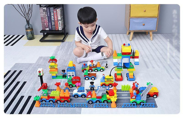 Building Blocks Plastic Digital Box 106 digital train car building blocks kids toys Children's Educational Intelligence Safe Environmen