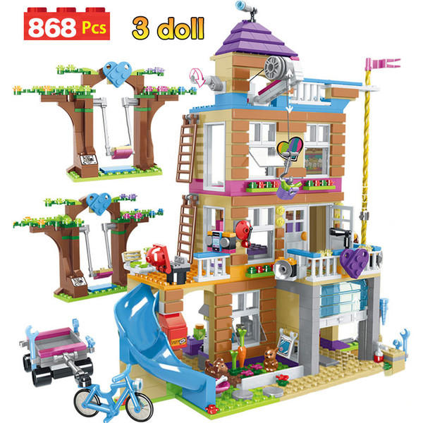 868pcs Building Blocks Girls Friendship House Stacking Bricks Compatible Legoinglys Girls Friends Kids Toys for Children