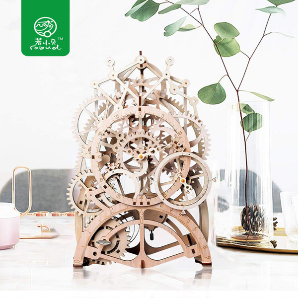 Robud Diy Model Building Kits Laser Cutting 3d Wooden Mechanical Action By Clockwork Gift Toys Children Lk For Dropshipping Q190530