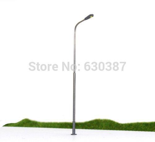 Wholesale-LQS08 20pcs Model Railway Train Lamp Post Street Lights HO OO Scale LEDs NEW