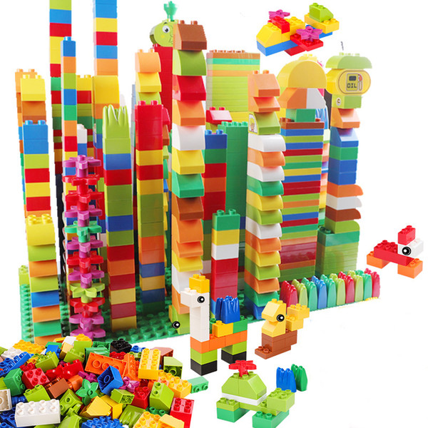 72-260PCS Big Size Building Blocks Gift Sticker Colorful Bulk Bricks Figure Accessories Compatible With LegoED DuploED Kids Toys