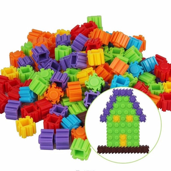 Hot! 200 Pcs/Set Multicolor Plastic Building Kids Baby Toy Puzzle Educational Learning Developmental Toy Brain Game New Sale