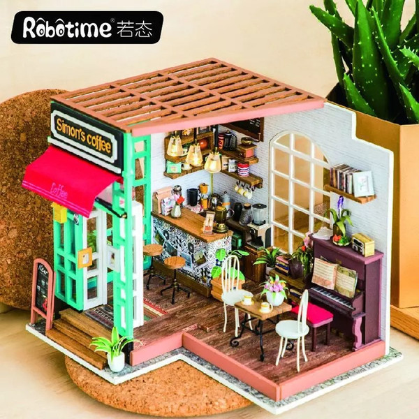 If the state comes to 3D three-dimensional jigsaw puzzle DIY cottage creative gift hand-assembled Simon time coffee shop