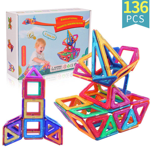 136pcs/SET magnetic building blocks micro magnetic designer to build 3D model magnet block children's educational toys children's toys gift