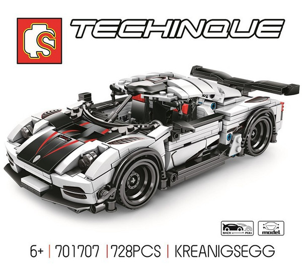 Assembled building blocks racing technology puzzle ABS assembled model building blocks toys