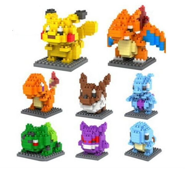 LOZ Diamond blocks Minifigure 3D puzzle Building Blocks 8 style gengar Lapras Charmander Bulbasaur Jeni turtle Brick Toys