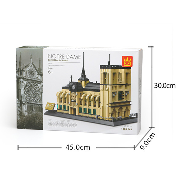 Children's educational building blocks, a three-dimensional model of the world famous Notre Dame .SF International Express delivery!#VR52