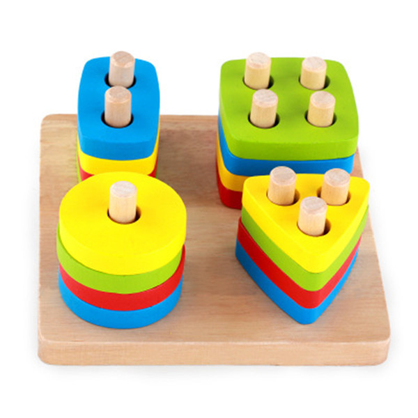 Baby Toys Wooden Blocks Shape Jointed Board Montessori Teaching Leaning Education Building Chopping Block Match Toy