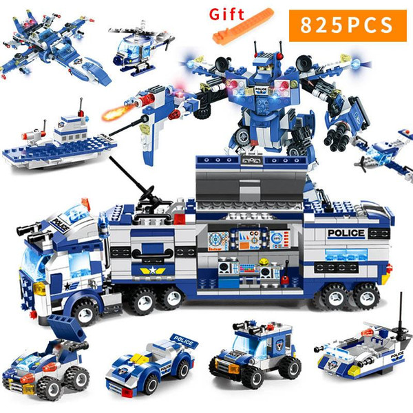 1122 pcs SWAT City Police Series Building Blocks Vehicle Helicopter City Police Staction DIY Bricks Compatible with LegoED Block