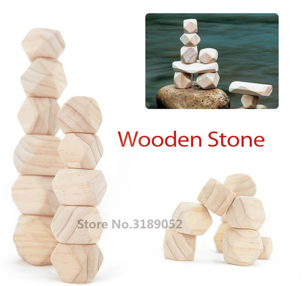 Gravity Glu 11pcs Wooden Stone Natural Stacked stone creative interesting blocks stone model puzzles Best gift for children