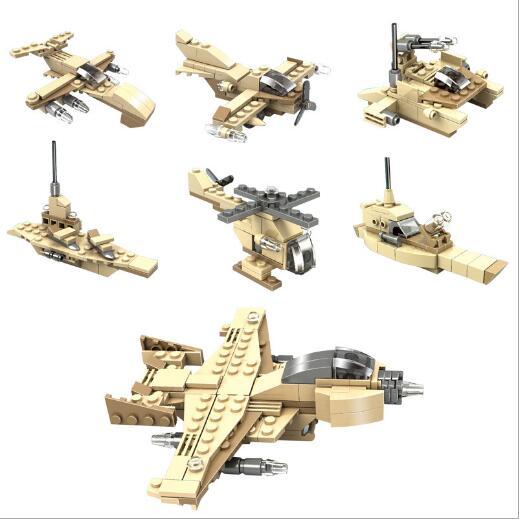 Building Blocks Army DIY Bricks Fighter Airplane Aircraft Model Gift For Children For Children Birthday YH532