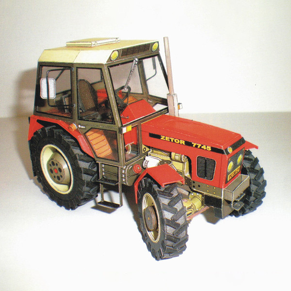 3D Paper Model 1:32 Czech Republic Construction Machinery Zetor 7745 / 7211 Tractor Manual DIY paper cutting Papercraft