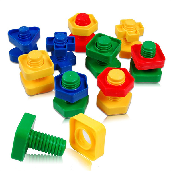 350g Screw Building Sets Plastic Assembled Blocks Nut Shape Toys For Children Educational Toy Scale Models 4 6zl W