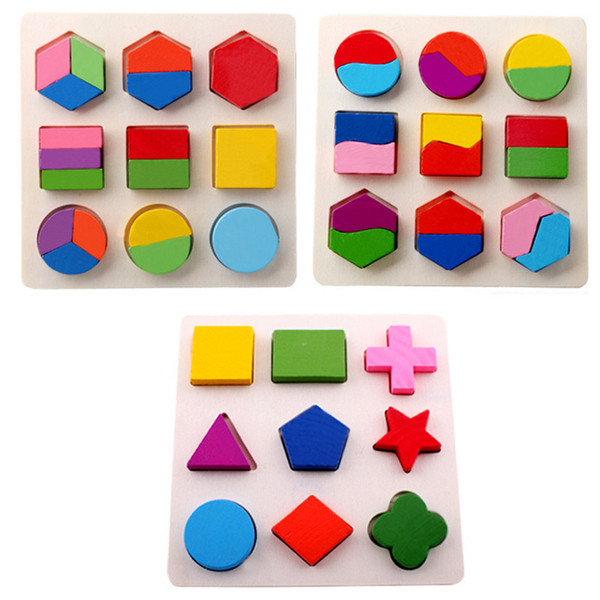 Kids Baby Wooden Toys Colorful 3D Puzzle Geometry Learning Montessori Educational Toys For Children Wood Toy Puzzles Gift