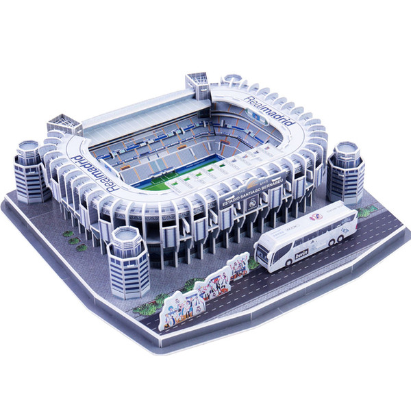 Classic Jigsaw Models 3D Puzzle Santiago Bernabeu Competition Football Game Stadiums DIY Brick Educational Toys Scale Sets Paper