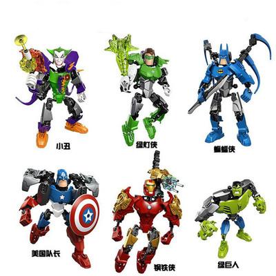 Fashion avenger model buildings kits famous Iron man captain America model buildings kids develop intelligence blocks toys