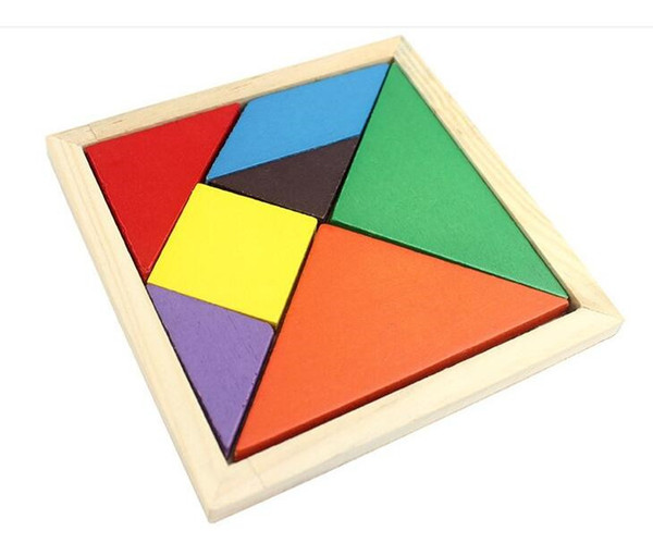 500Set Colorful Tangram Children Mental Development Tangram Wooden Jigsaw Puzzle Educational Toys for Kids intellectual Building Blocks