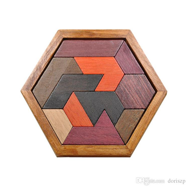 Kids Puzzles Wooden Toys Tangram/Jigsaw building blocks Board Wood Geometric Shape P Children Educational Toys Christmas gift free DHL