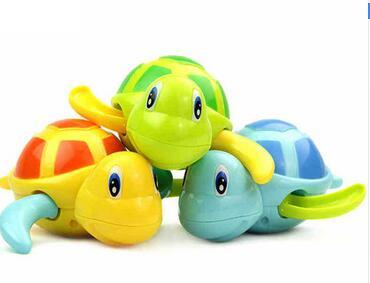 Newborn Cute Cartoon Animal Tortoise Baby Bath Toy Infant Swim Turtle Chain Clockwork Classic Toys Kid Educational Toys