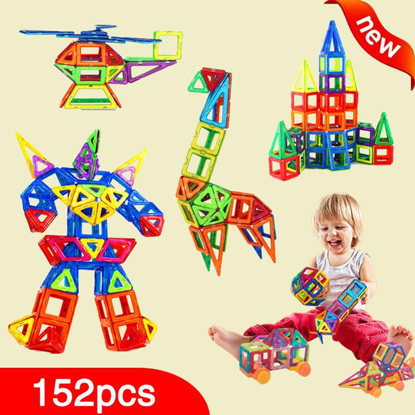 New 152pcs Mini Magnetic Designer Construction Set Model & Building Toy Plastic Magnetic Blocks Educational Toys For Kids Gift