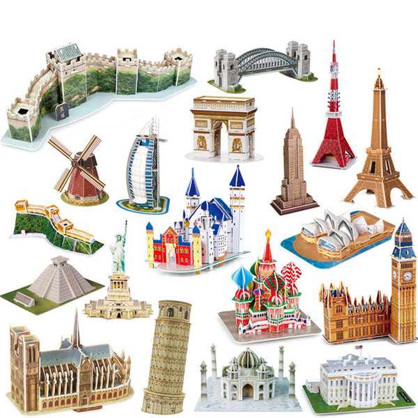 Notre Dame de Paris 3D Jigsaw Kids Notre Dame DE Paris Puzzle Educational Small Particles Assemble World Great Architecture Sets