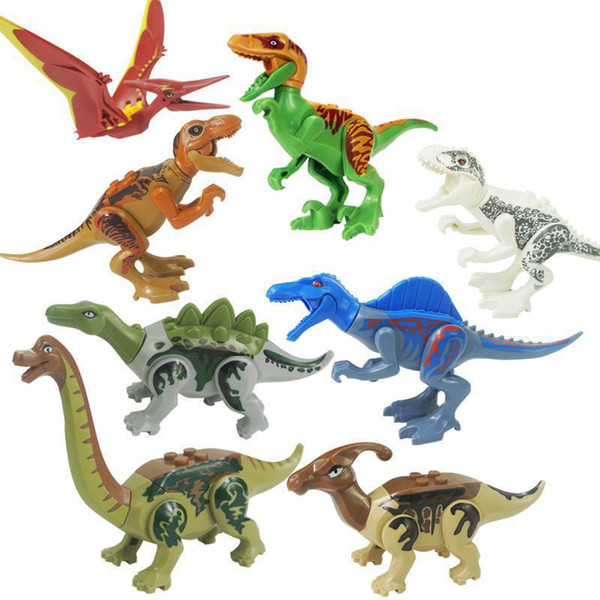 Dinosaur Toy Set Building Blocks Kids Plastic Dinosaur Miniature Action Figures Dinosaur Model Toys Novelty Kids Block Gift MMA1125