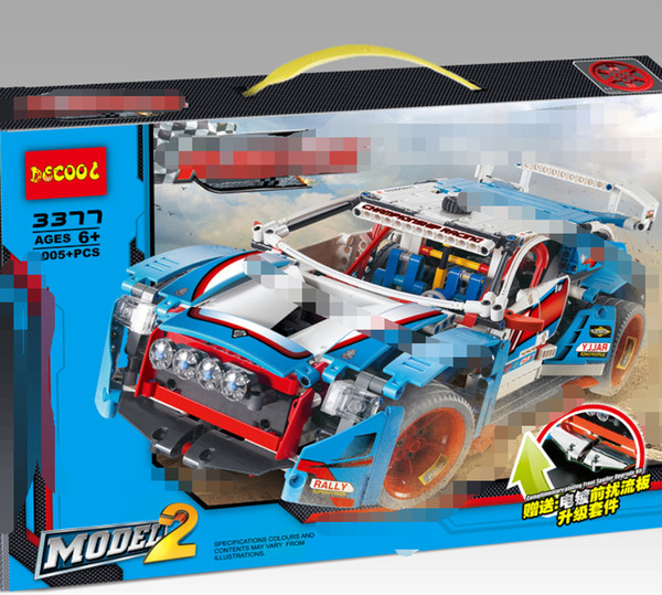 DE3377 technology mechanical assembling blocks Rally car 2 in 1 Boy toy 42077/20077/LP20077 with the same building blocks racing model toys