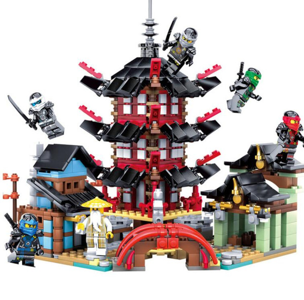 Ninja Temple 737+pcs DIY Building Block Sets educational Toys for Children Compatible legoing ninjagoes free shipping