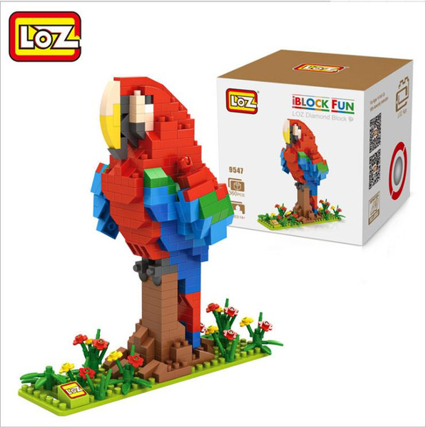 LOZ Diamond Blocks Birds Animal Figures Toys Parrot Building Blocks Plastic Assembly Toys Model 9547