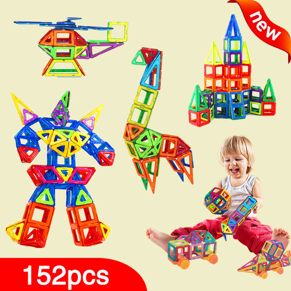 New 152pcs Mini Magnetic Designer Construction Set Model & Building Toy Plastic Magnetic Blocks Educational Toys For Kids Gift