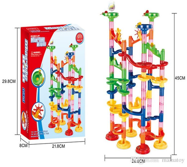 6 Styles 29- 105PCS DIY Construction Marble Race Run Maze Balls Track Building Blocks Children Gifts For Baby