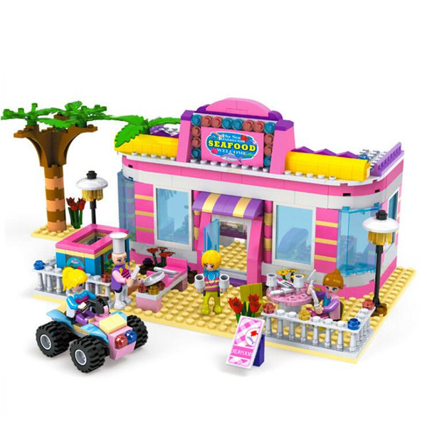 500pcs Legoings Girl Beach Restaurant Building Blocks Kit Toys Kids Birthday Christmas Gifts