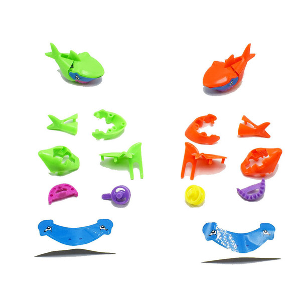 Novelty 100pcs/lot DIY Assemble With Wheels of Sharks Self-Locking Bricks Toys for Kids Gift Wholesale