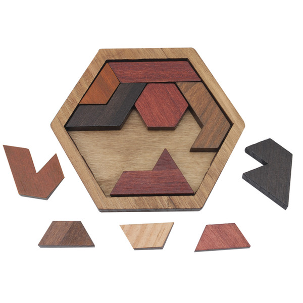 NEW Funny Puzzles Wood Geometric Abnormity Shape Puzzle Wooden Toys Tangram/Jigsaw Board Kids Children Educational Toys for Boys