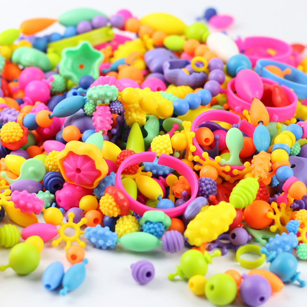 150PCS 300PCS 500PCS DIY Pop Beads Toys Jewelry Puzzle Toys Necklace Bracelet Ring Handmade Snap Pope beading Assembled Blocks for Girls