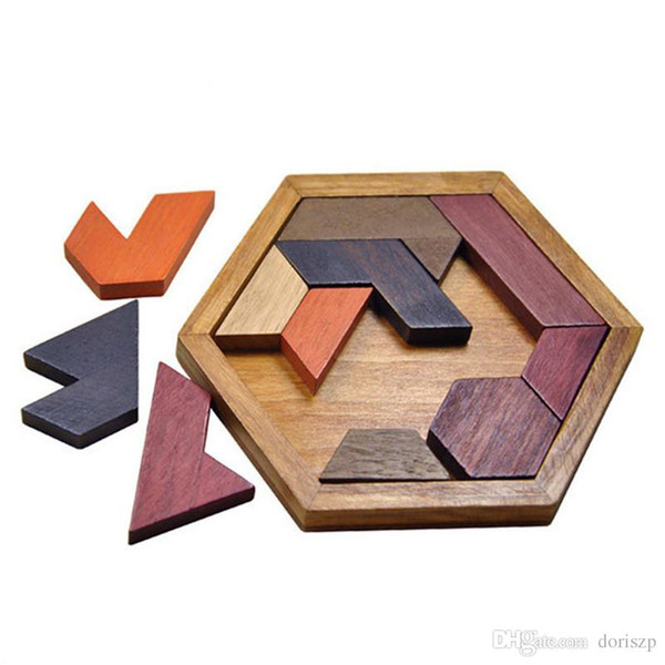 Kids Puzzles Wooden Toys Tangram/Jigsaw building blocks Board Wood Geometric Shape P Children Educational Toys Christmas gift