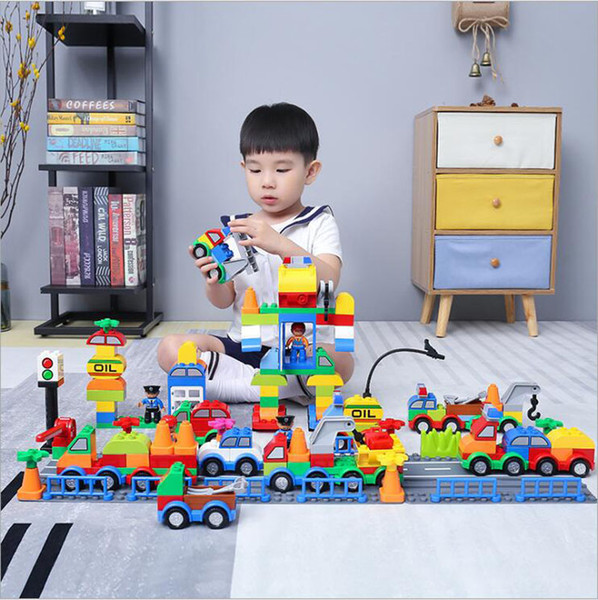 Building Blocks Plastic Digital Box 106 digital train car building blocks kids toys Children's Educational Intelligence Safe Environmental