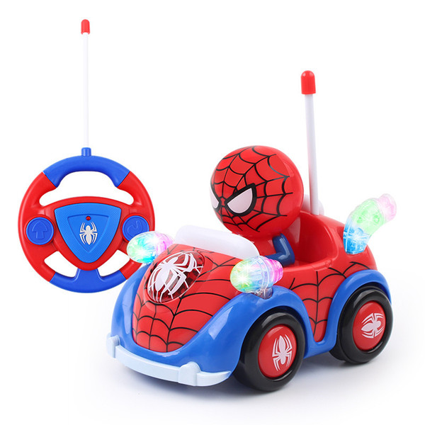 Classical Spiderman Lighting Electric Remote Control Four Way Car Children Intelligent Exploitation Cartoon Vehicle Toy For Kids 36lf Ww